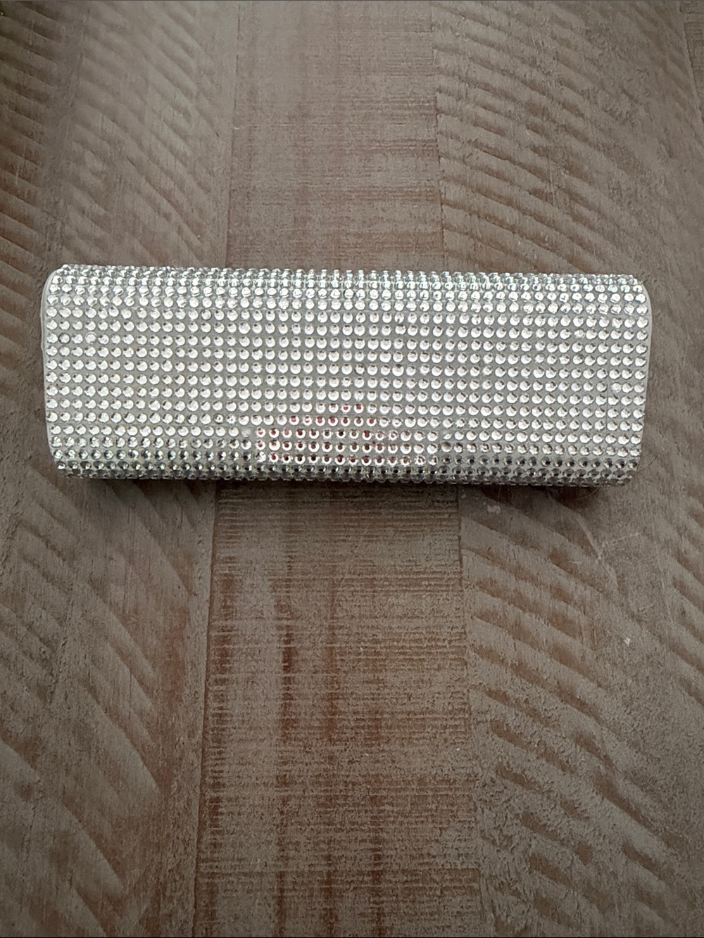 Silver Crystal Plastic Eyeglass Case-NEW
